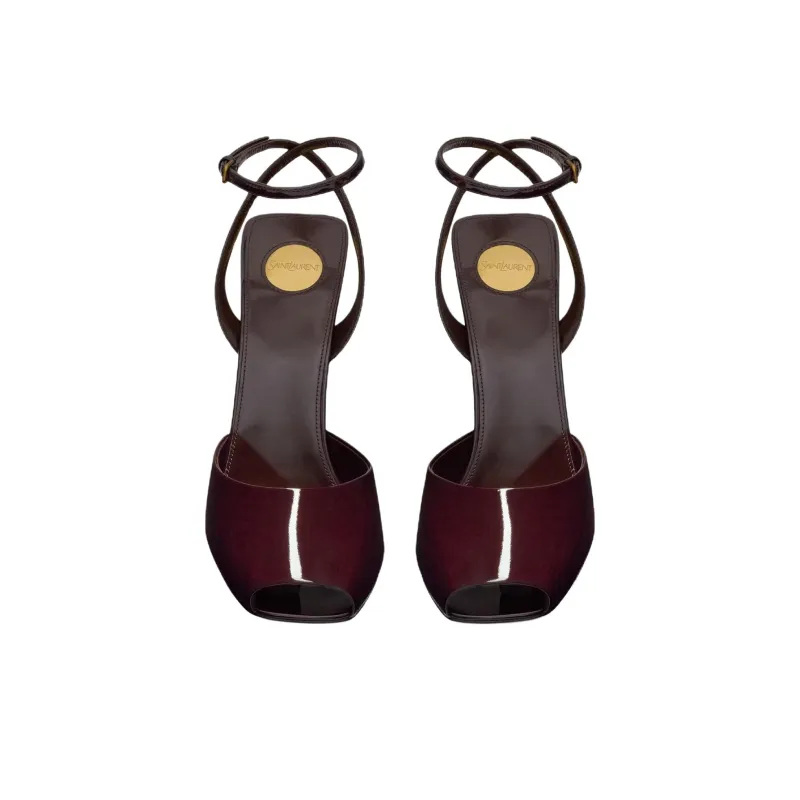SAINT LAURENT Scandale Slim Heel High Heels 11cm Women's Cherry Red-3