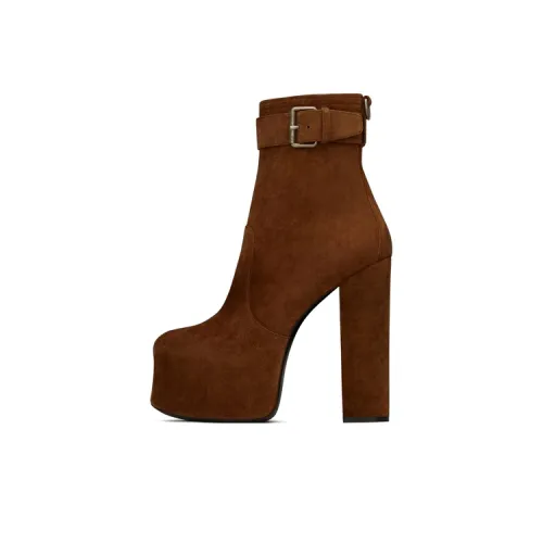 SAINT LAURENT Ankle Boots 14.5cm Women's Brown