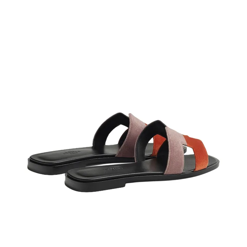 HERMES Oran Slide Slippers Women's Orange Pink-3