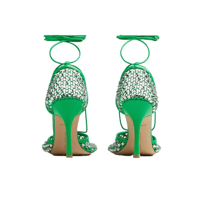 Bottega Veneta Stretch Slim Heel High Heels 9cn Women's Green-4