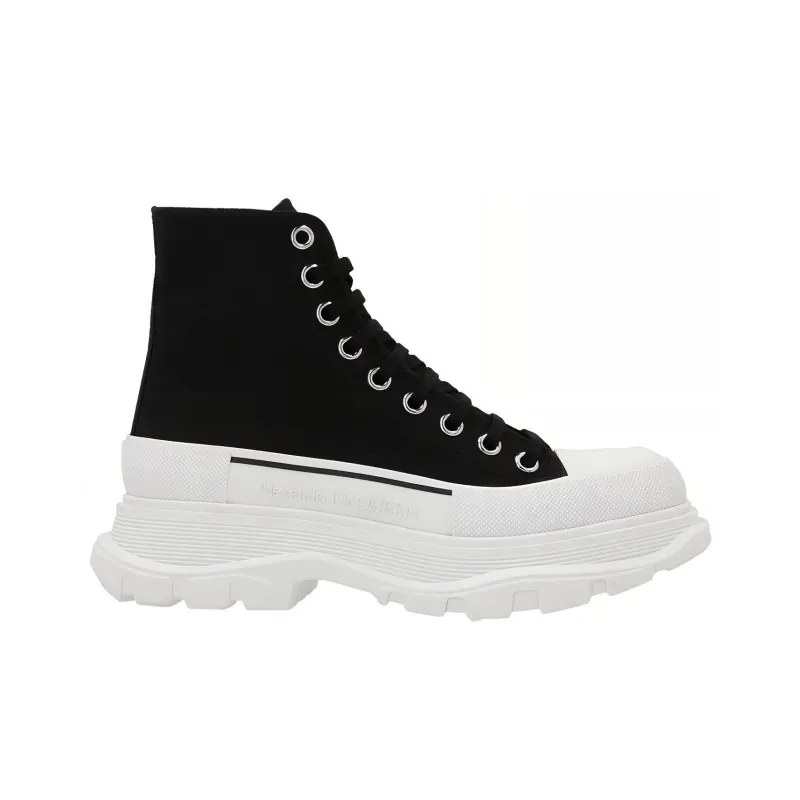 Alexander McQueen Tread Slick Lace Up Boot 'Black White' Women's-1