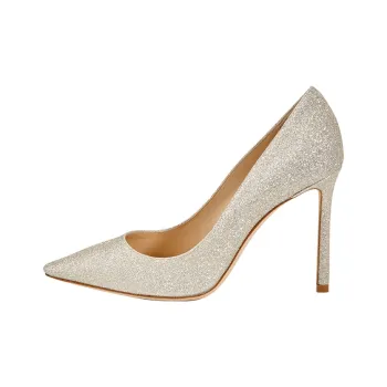 Jimmy Choo ROMY Slim Heel High Heels Women's White Gold