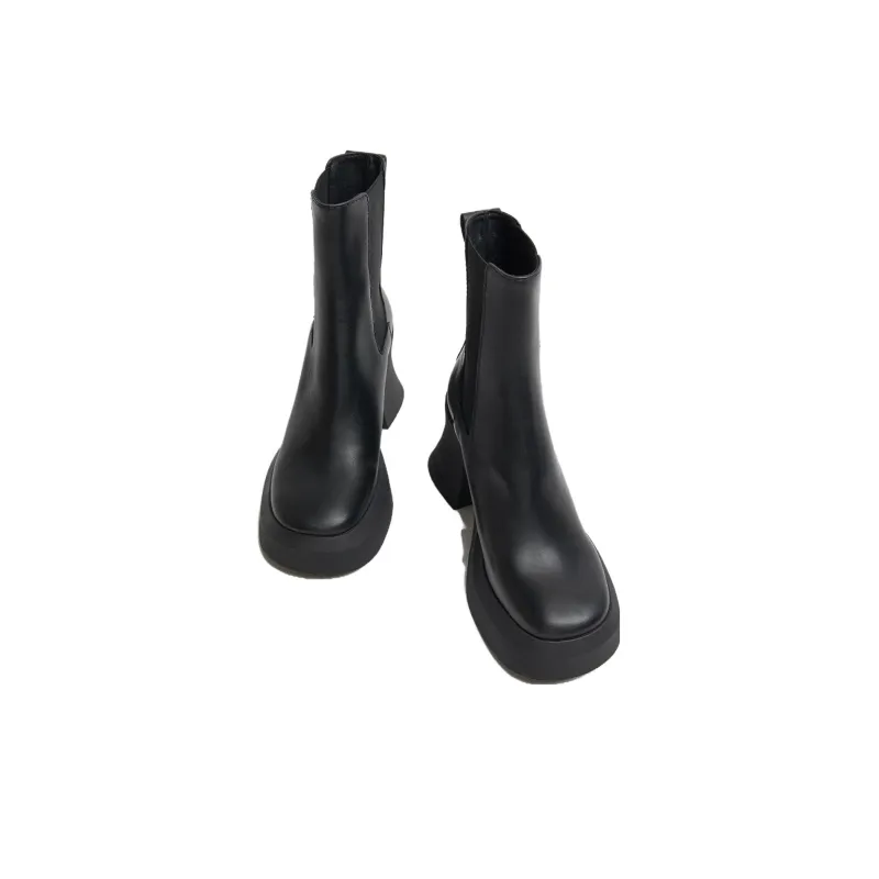 MIISTA Chelsea Boots 10cm Women's Black-2
