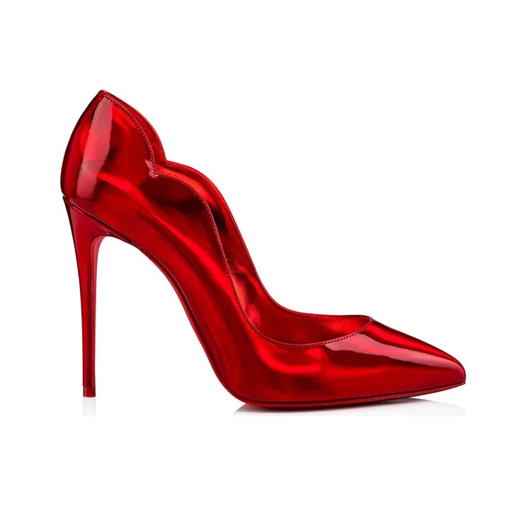 CL LUBOTING Hot Chick Slim Heel High Heels 10cm Women's Red-1