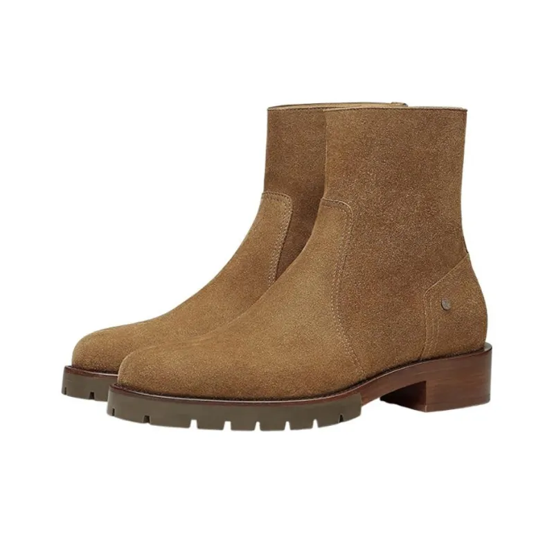 HERMES Delta Ankle Boots Men's Brown-2