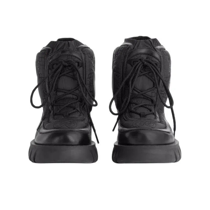 GUCCI Gg Lace Up Ankle Boot Black-3