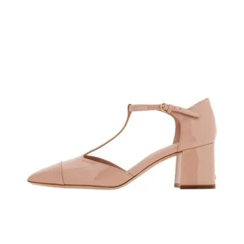 FERRAGAMO Block Heel High Heels 6cm Women's Pink