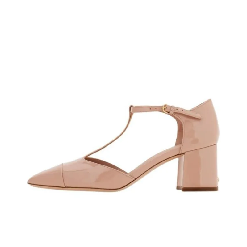 FERRAGAMO Block Heel High Heels 6cm Women's Pink-0