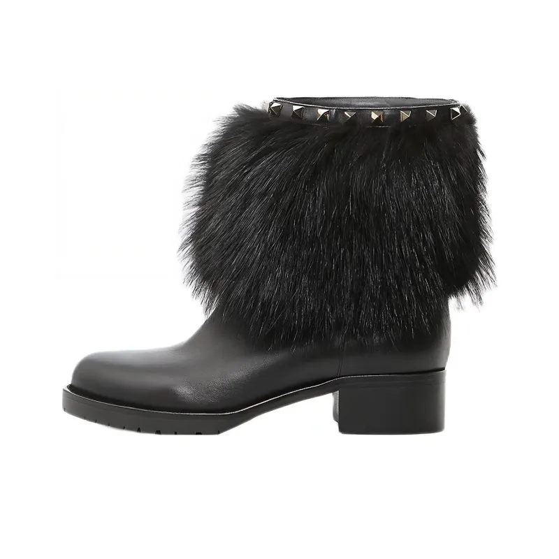 Valentino Rockstud Ankle Boots Women's Black-0