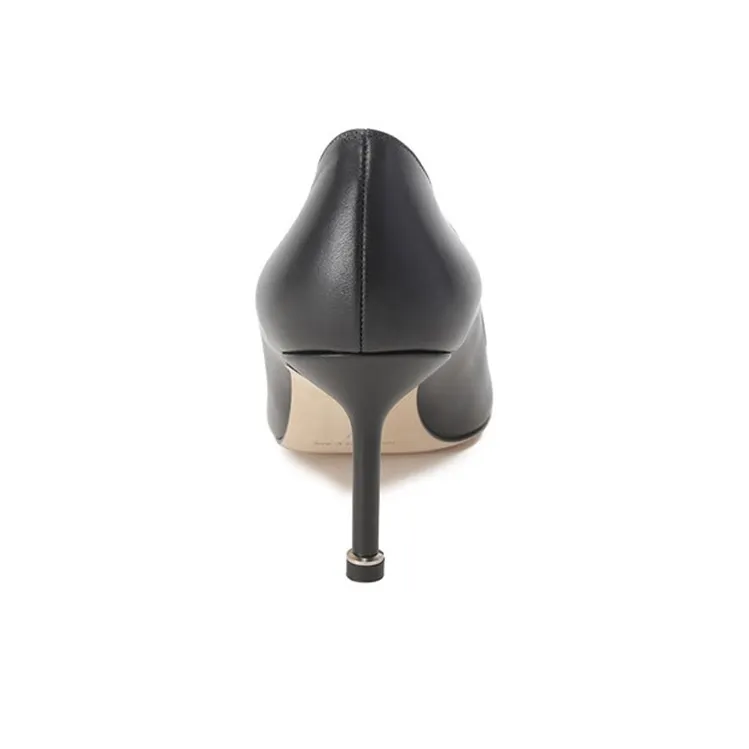MANOLO BLAHNIK Hangisi Slim Heel High Heels 7cm Women's Black-6