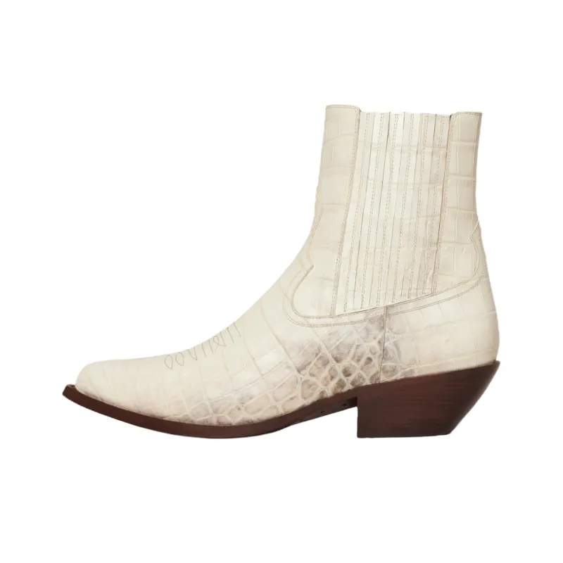 CELINE Short Chelsea Boots 5cm Men's Ecru-0