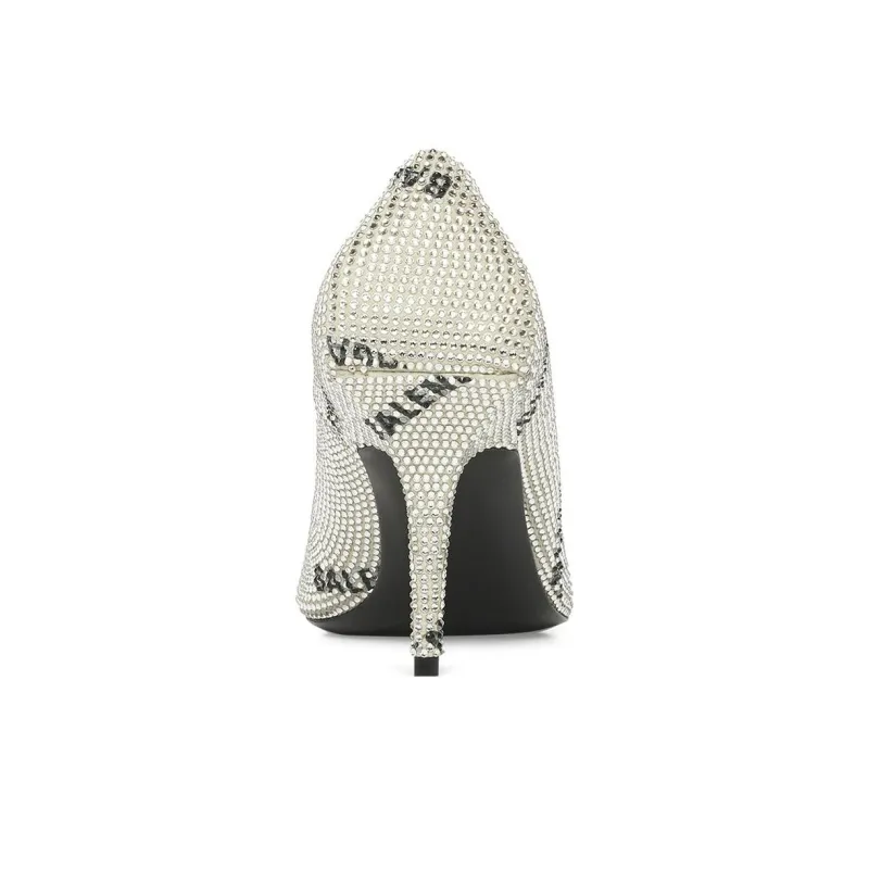 Balenciaga Slim Heel High Heels 8cm Women's White-3