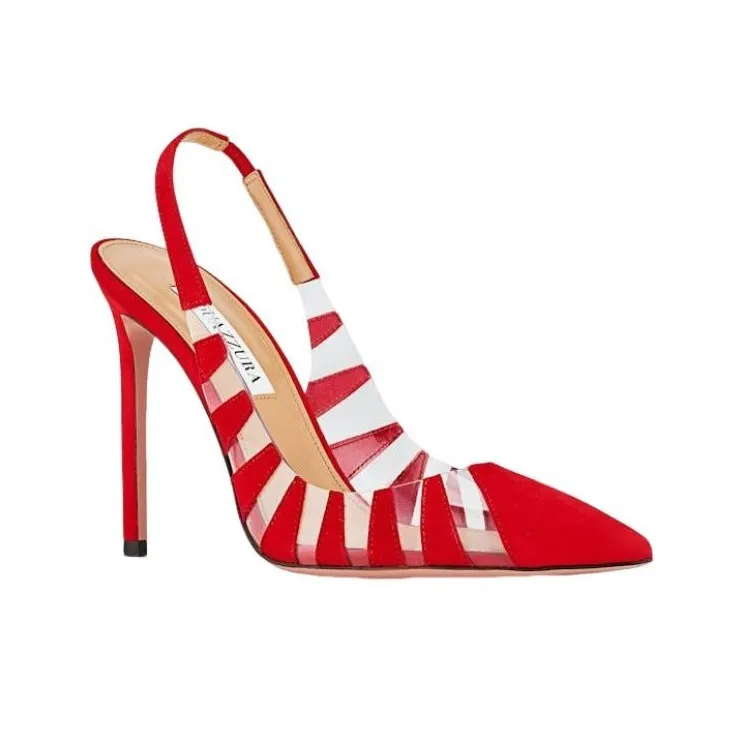AQUAZZURA Hot Rumor Slim Heel High Heels 10.5cm Women's Red-2