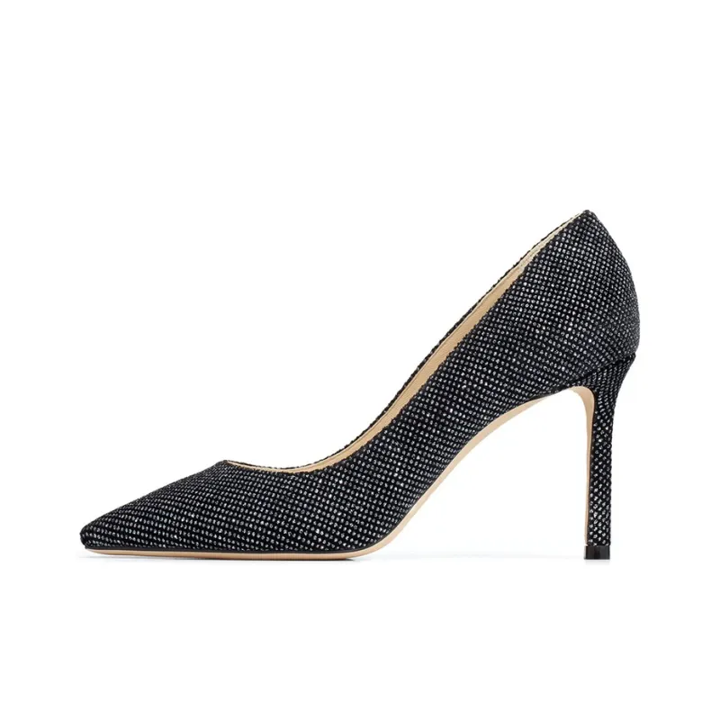 Jimmy Choo ROMY Slim Heel High Heels 8.5cm Women's Black-0