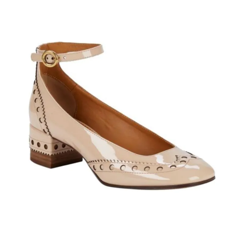 Chloe Perry Chunky Heel High Heels 5cm Women's Brown-2