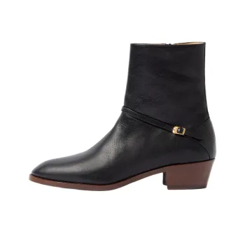 Valentino Pat Almond Toe Ankle Boots