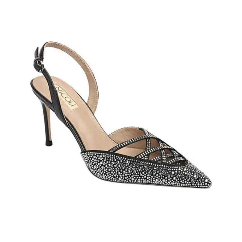 NICOLI Arezzo High Heels 9.5cm Women's Black-3