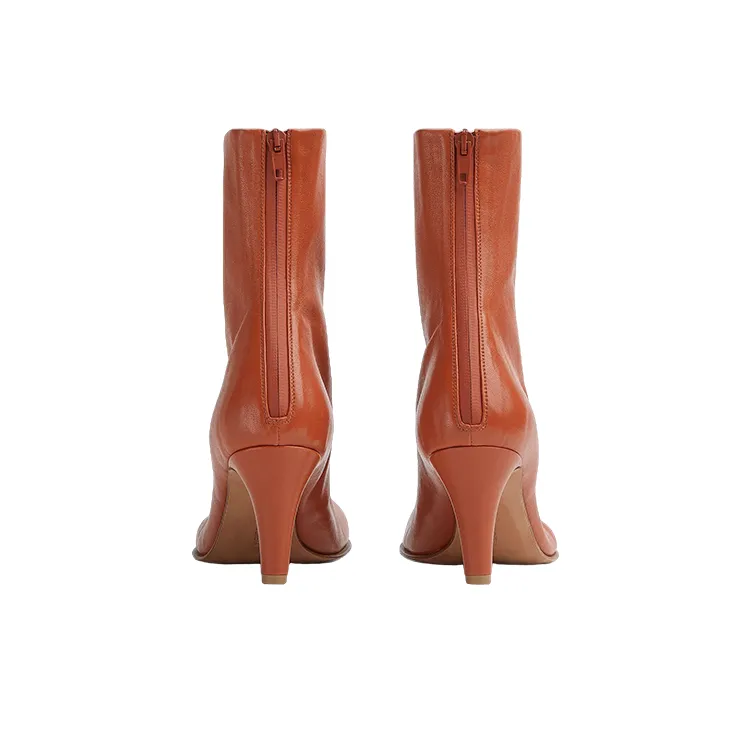 Bottega Veneta Leather Ankle Boot Brown Women's-3