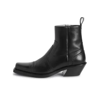 OFF-WHITE Cowboy Leather Ankle Boots