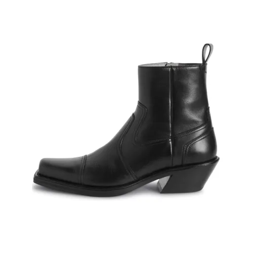 OFF-WHITE Cowboy Leather Ankle Boots