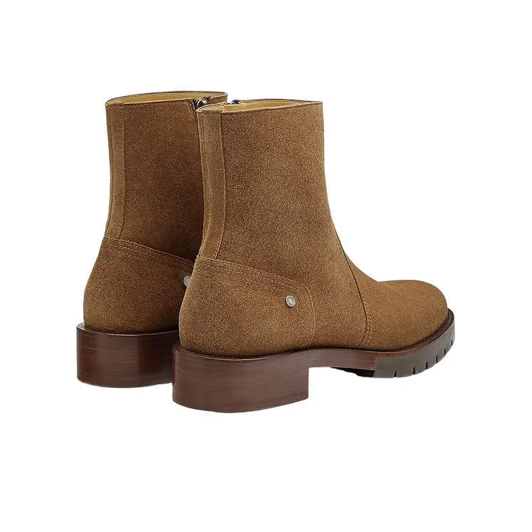 HERMES Delta Ankle Boots Men's Brown-4