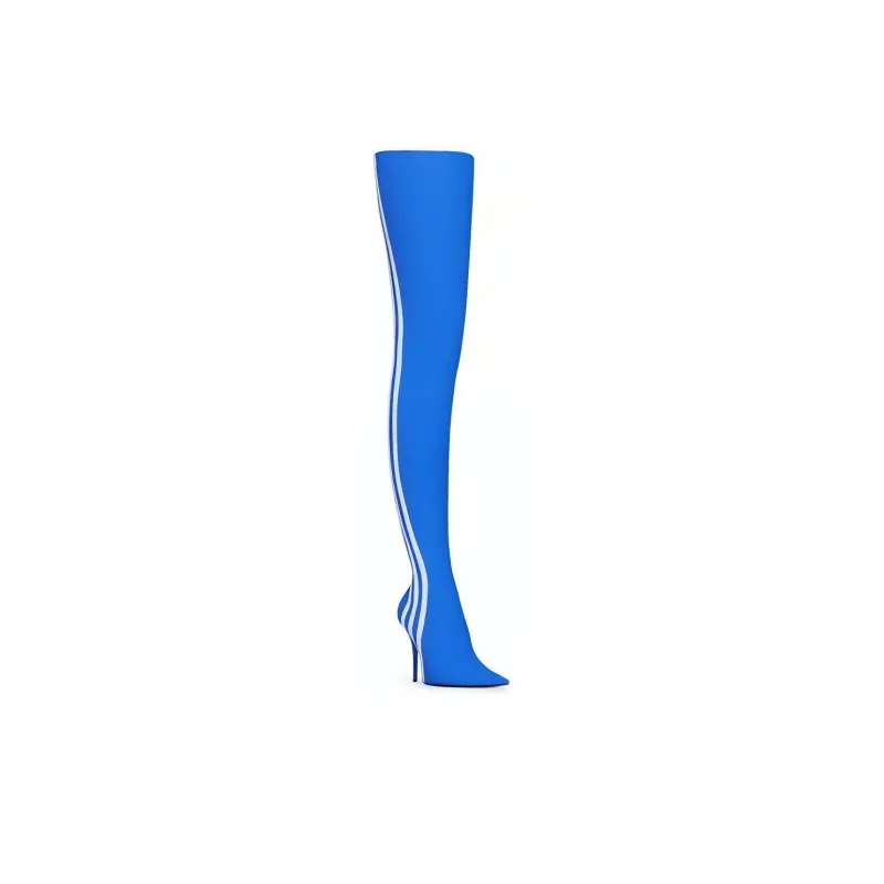 Balenciaga X Adidas Originals Knife Over The Knee Booties 'Blue' Women's-1