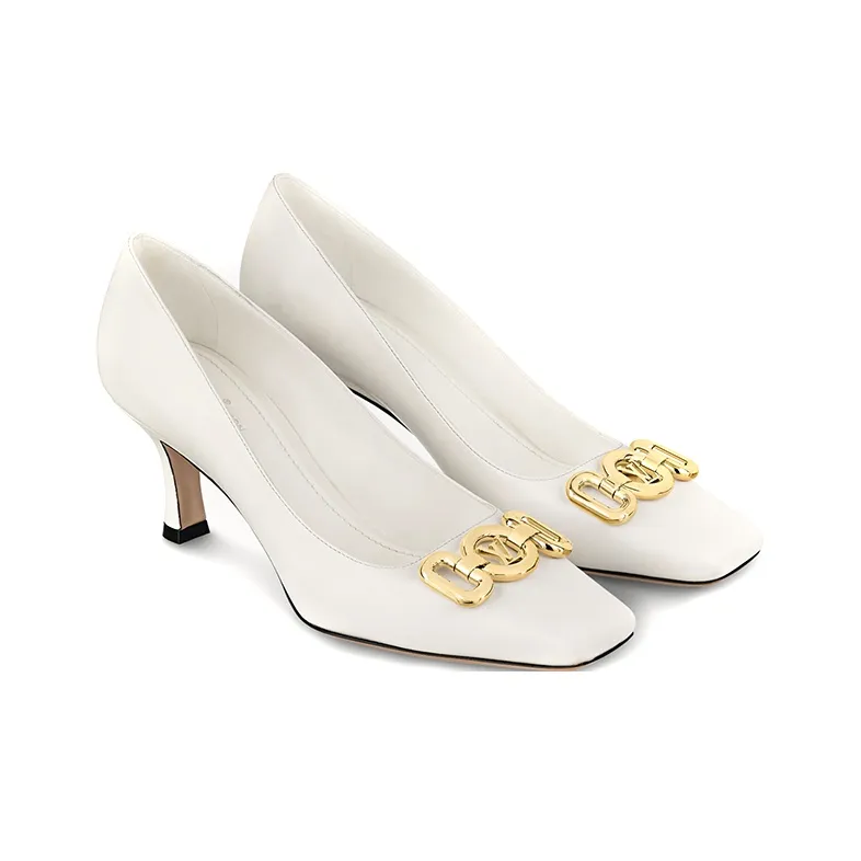 LOUIS VUITTON Rotary Slim Heel High Heels 6.5cm Women's White-2