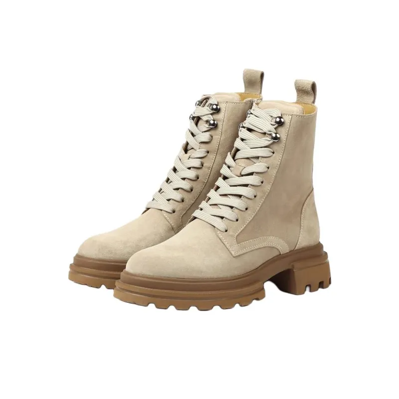 HOGAN 10 Storey Ankle Boots 5.5cm Women's Brown-2