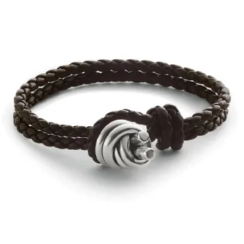 Bottega Veneta Lambskin, Sterling Silver Bracelets Women's Brown
