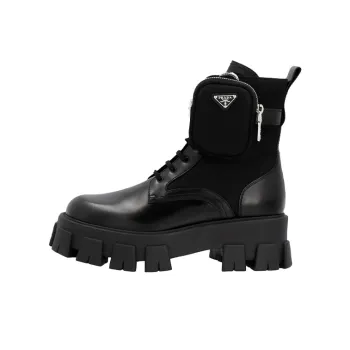 PRADA Monolith Ankle Boots Women's Black