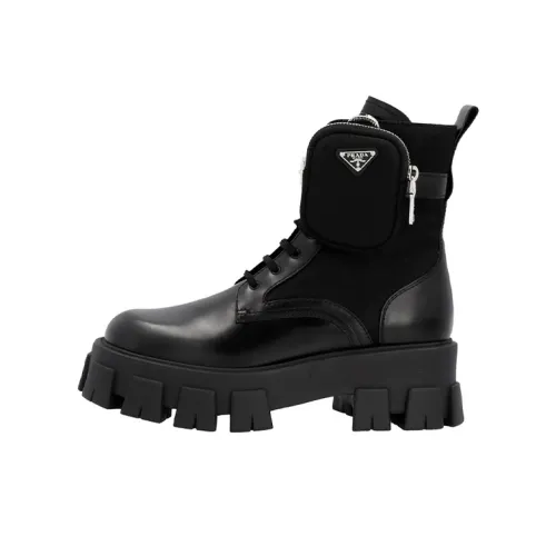 PRADA Monolith Ankle Boots Women's Black