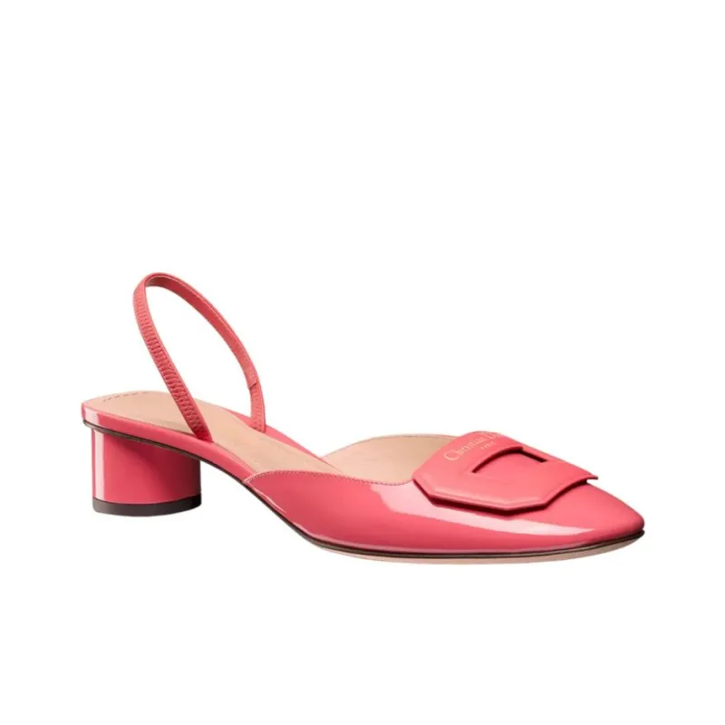 DIOR Chunky Heel High Heels 3.5cm Women's Pink-2
