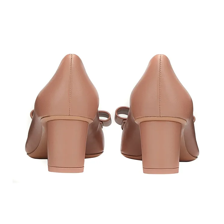FERRAGAMO Viva Chunky Heel High Heels 5.5cm Women's Dark Pink-4