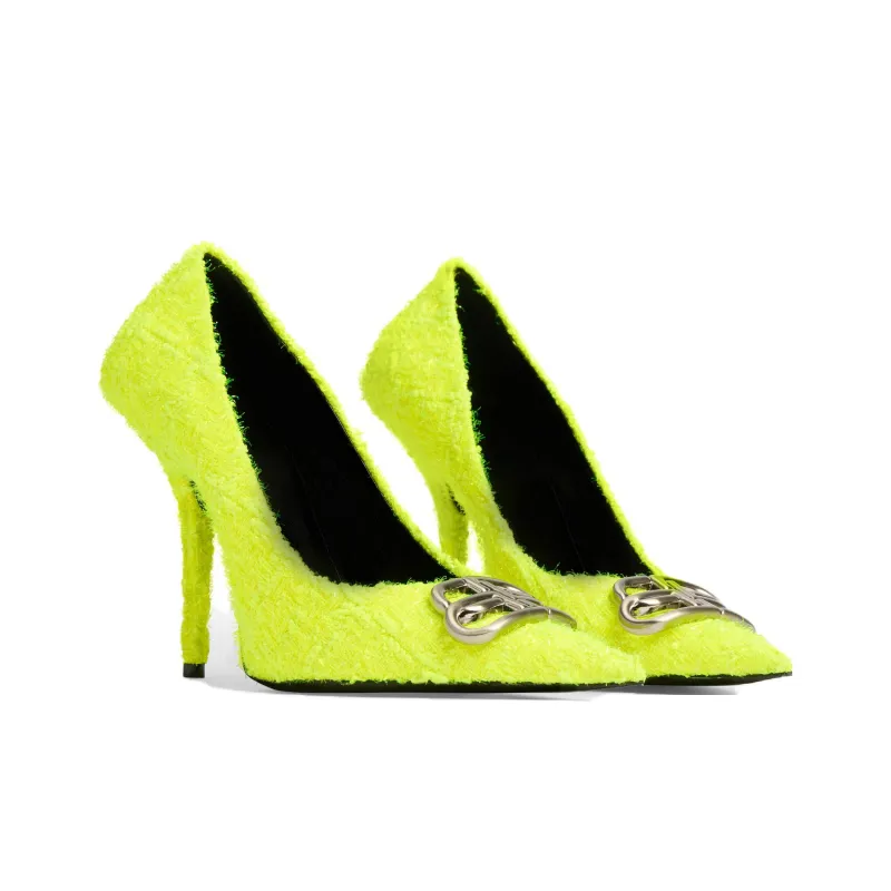 Balenciaga Knife Slim Heel High Heels 11cm Women's Neon Yellow-2