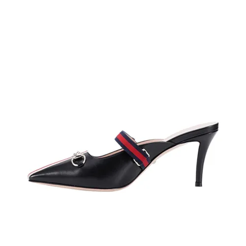 GUCCI Sylvie Slim Heel High Heels 8cm Women's Black