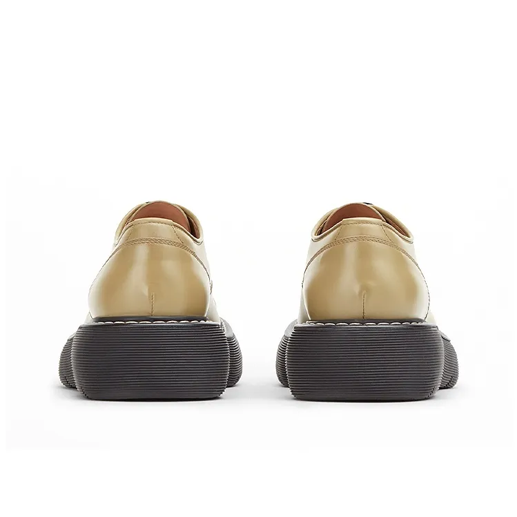Bottega Veneta The Bounce Swell Lace Up Shoe Beige Black-4