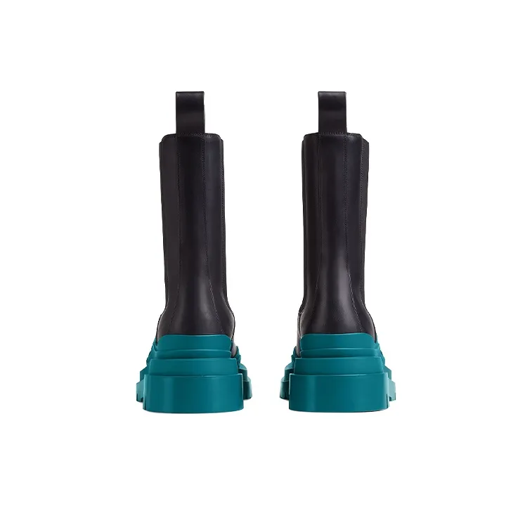 Bottega Veneta Tire Chelsea Boots Women's Black Blue-4