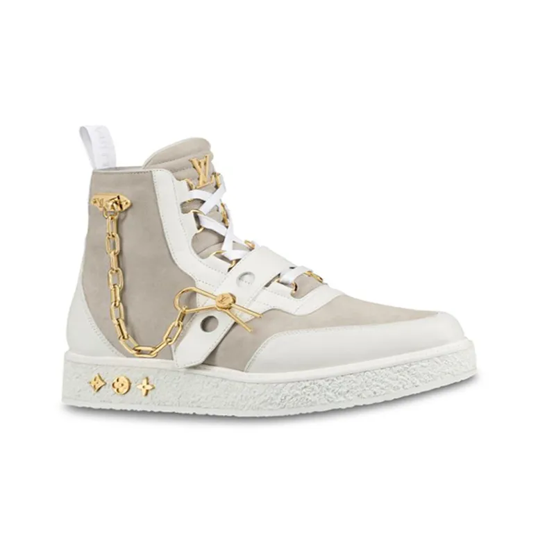 LOUIS VUITTON Creeper Ankle Boot White Beige-1