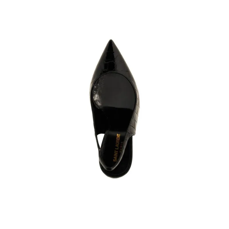 SAINT LAURENT Opyum Pointed Toe Slingback Pumps-3