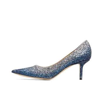 Jimmy Choo LOVE 65 Slim Heel High Heels Women's Silver Blue