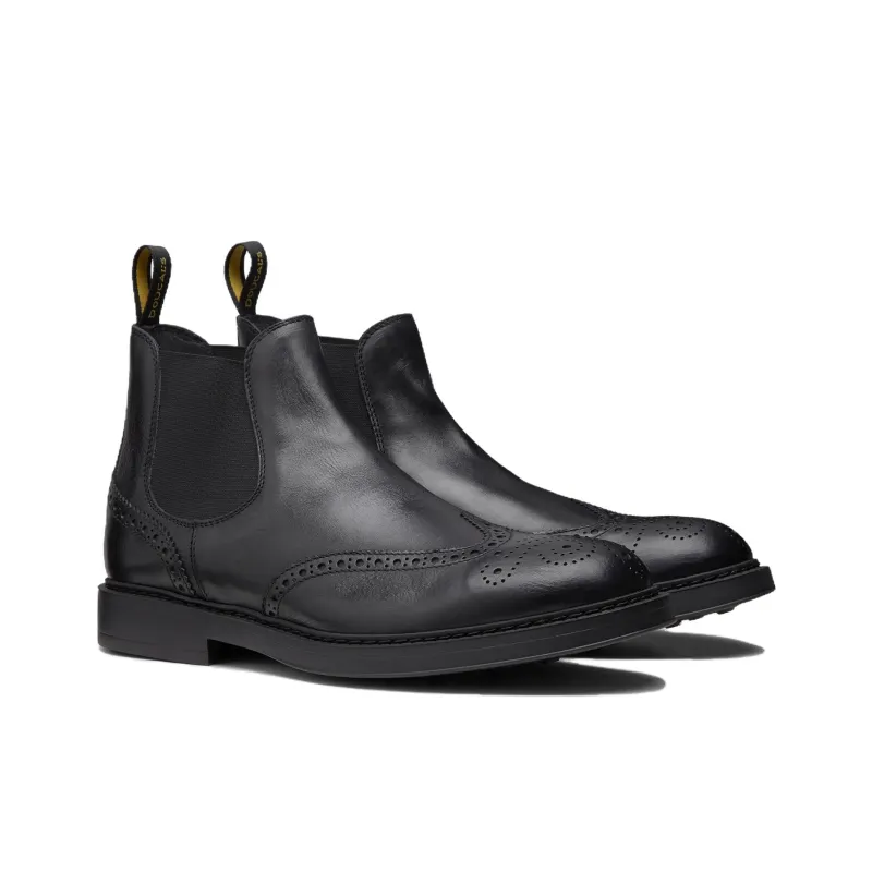 DOUCAL'S Perforated Leather Ankle Boots-2