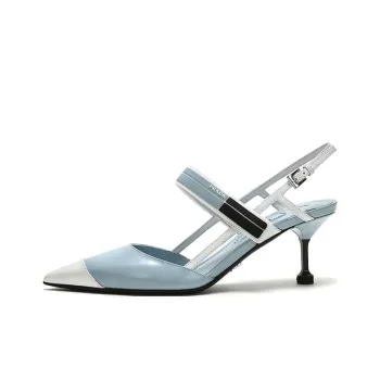 PRADA Slim Heel High Heels 6.5cm Women's Blue White