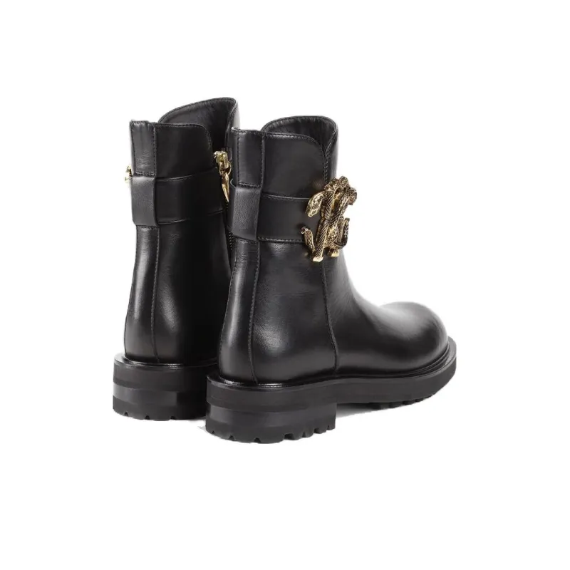 Roberto Cavalli Logo-plaque Leather Boots-3