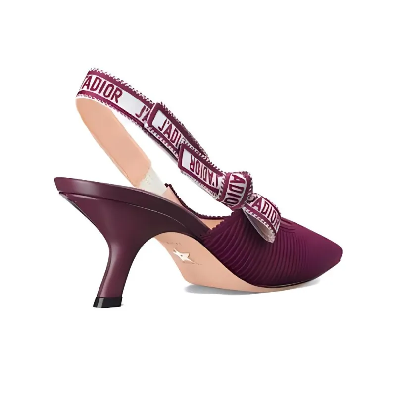 DIOR J'Adior Chunky Heel High Heels 6.5cm Women's Purple-4