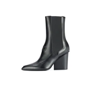 FERRAGAMO GANCINI Crew Chelsea Boots Women's Black