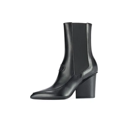 FERRAGAMO GANCINI Crew Chelsea Boots Women's Black