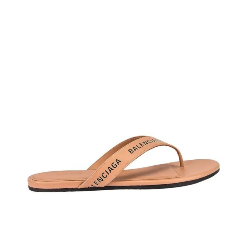 Balenciaga Round Flip Flops Women's Beige-2