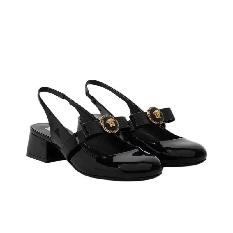 FANSIZHE Gianni Chunky Heel High Heels 3.5cm Women's Black-1