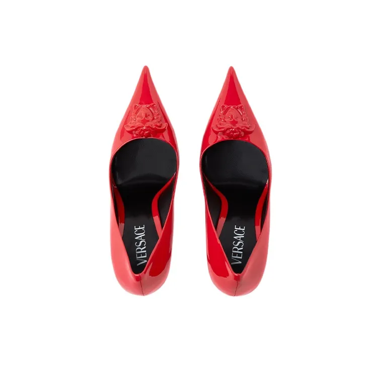 FANSIZHE La Medusa Slim Heel High Heels Women's Red-3
