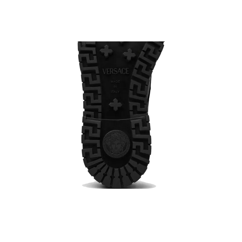 VERSACE Medusa Lace Up Short Martin Boot Men's Black-3